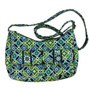 Vera Bradley Green and Blue Geometric Shoulder Bag